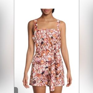 ALC Gilmour Print Linen Belted Romper (like new)